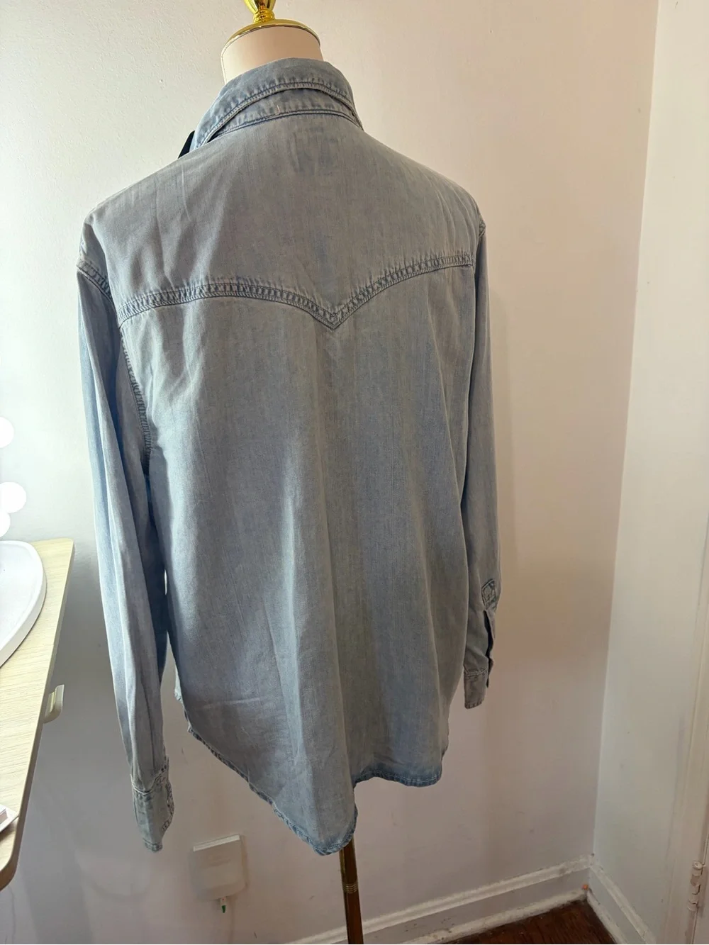 Levi's Light Wash Denim Western Button-Down Shirt